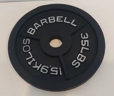 CAP Barbell 2-Inch Olympic Grip Weight Plate 35 lb Single 35 lb Single Black ...