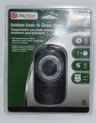 Utilitech Outdoor 1 Outlet Digital Timer Dusk To Dawn | 0154182 Factory Sealed