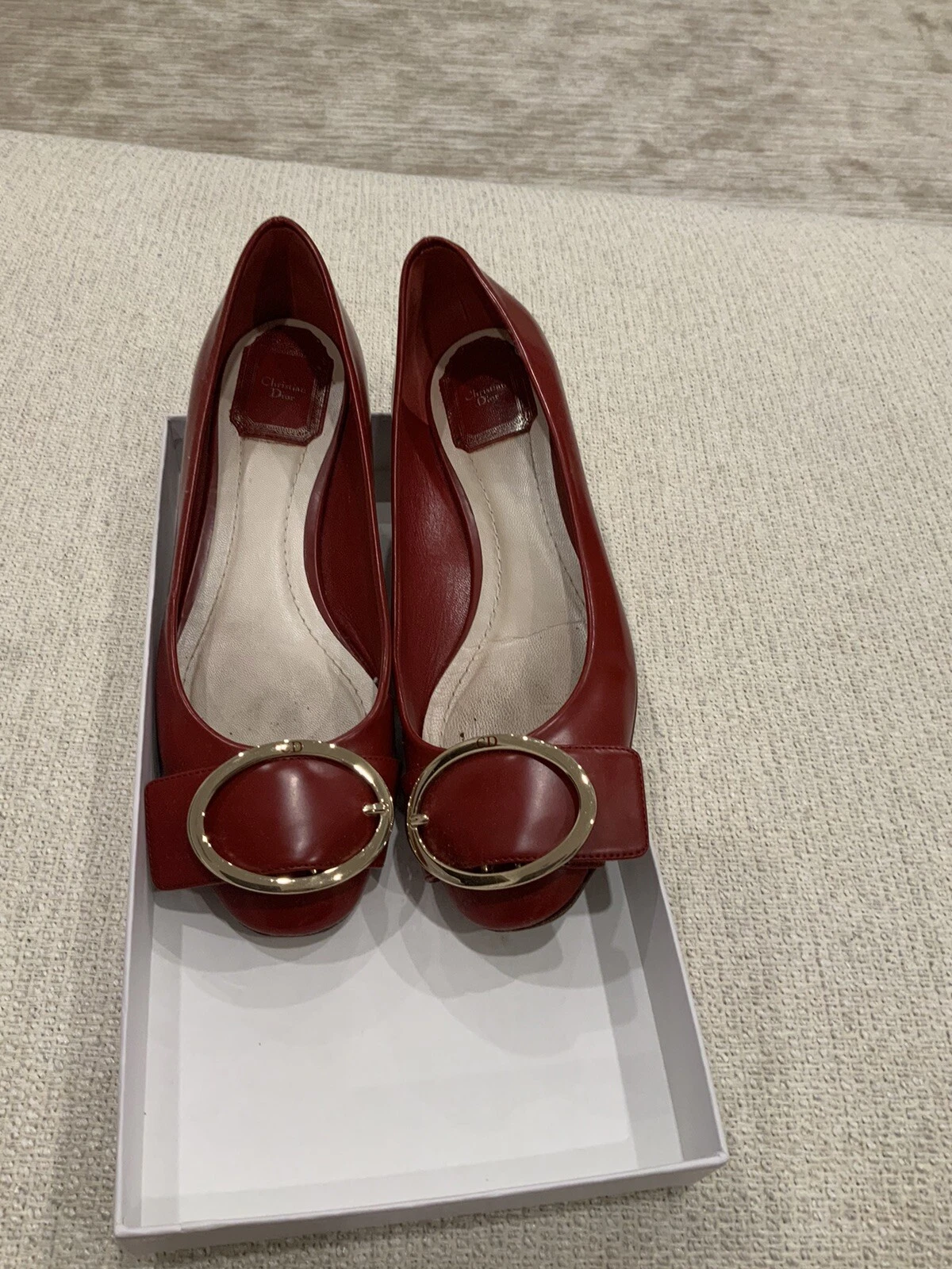 Plats plats rouges Dior taille 36,5 excellent état 