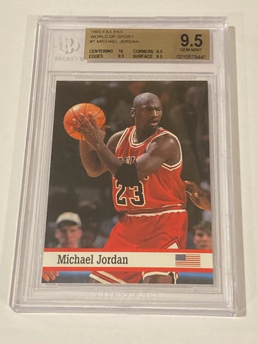 Michael Jordan 1993 Fax Pax World Of Sport Beckett BGS 9.5 Gem Mint Card #7