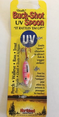 Northland BRUVS3-26 UV Buck Shot Spoon1/8-Ounce, Pink Tiger-Rare-Ship N 24