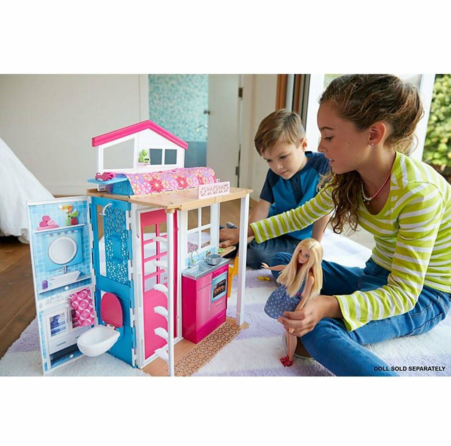 Barbie House 2 Floors Doll Transparente