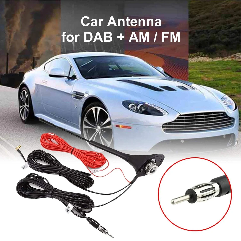 2-in-1 AM/FM DAB Auto Decken Antenne Set mit Verstärker, 58cm, 12V GPS Empfänger