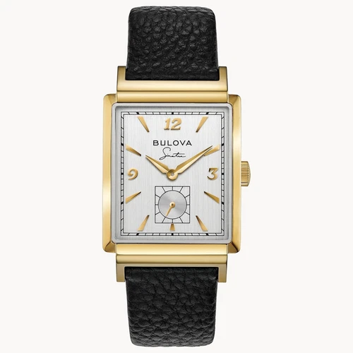Bulova Mens My Way Frank Sinatra Classic Quartz Black Leather Watch 30 MM 97A158
