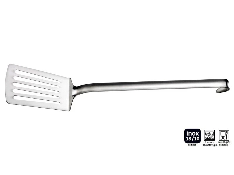 QWORK Pala Per Verdure E Spatola Per Impasto In Acciaio Inox 14x12 Cm – Raschietto Da Cucina Professionale, Lucidatura A Specchio - 4