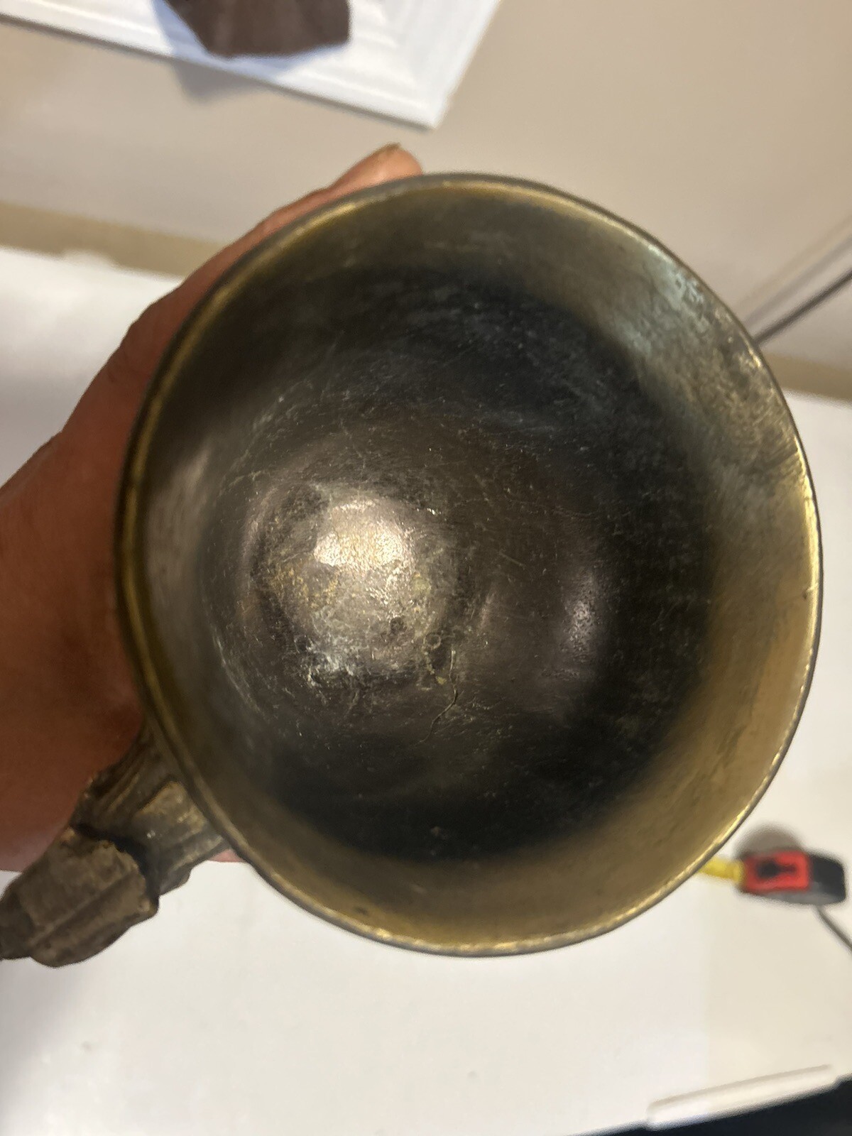 Antique Brass Pharmacy Mortar & Pestle RVFOLAND MDCL 2 Eagle Handles