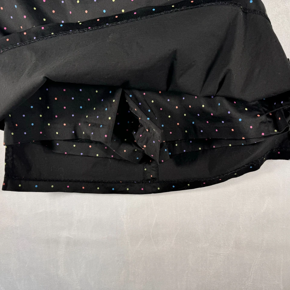 Pantalón corto Larry Levine talla 8 elástico negro con lunares multicolores Foto 3 de 4