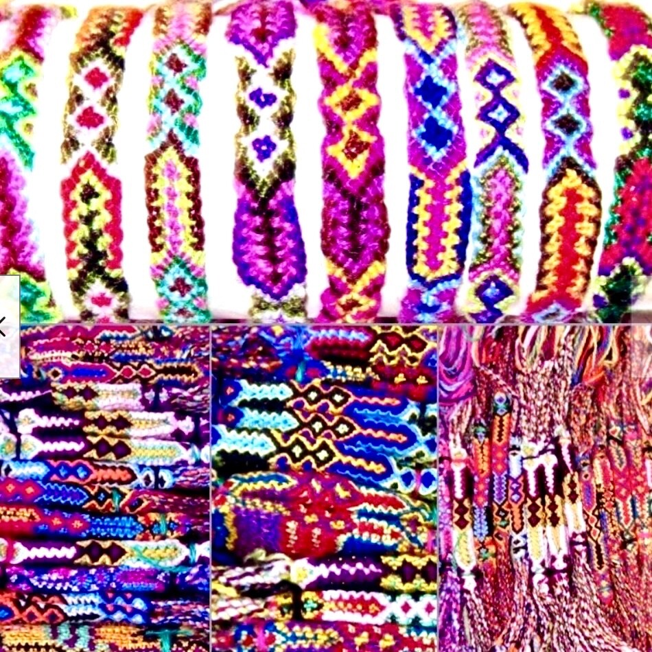FRIENDSHIP BRACELET 10 x WRISTBAND WOVEN COTTON ANKLET PINK BULK GIRL BOY WOMEN