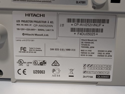 Hitachi CP-AW252WN 3LCD WXGA Ultra Short Throw (UST) Projector - Picture 14 of 18
