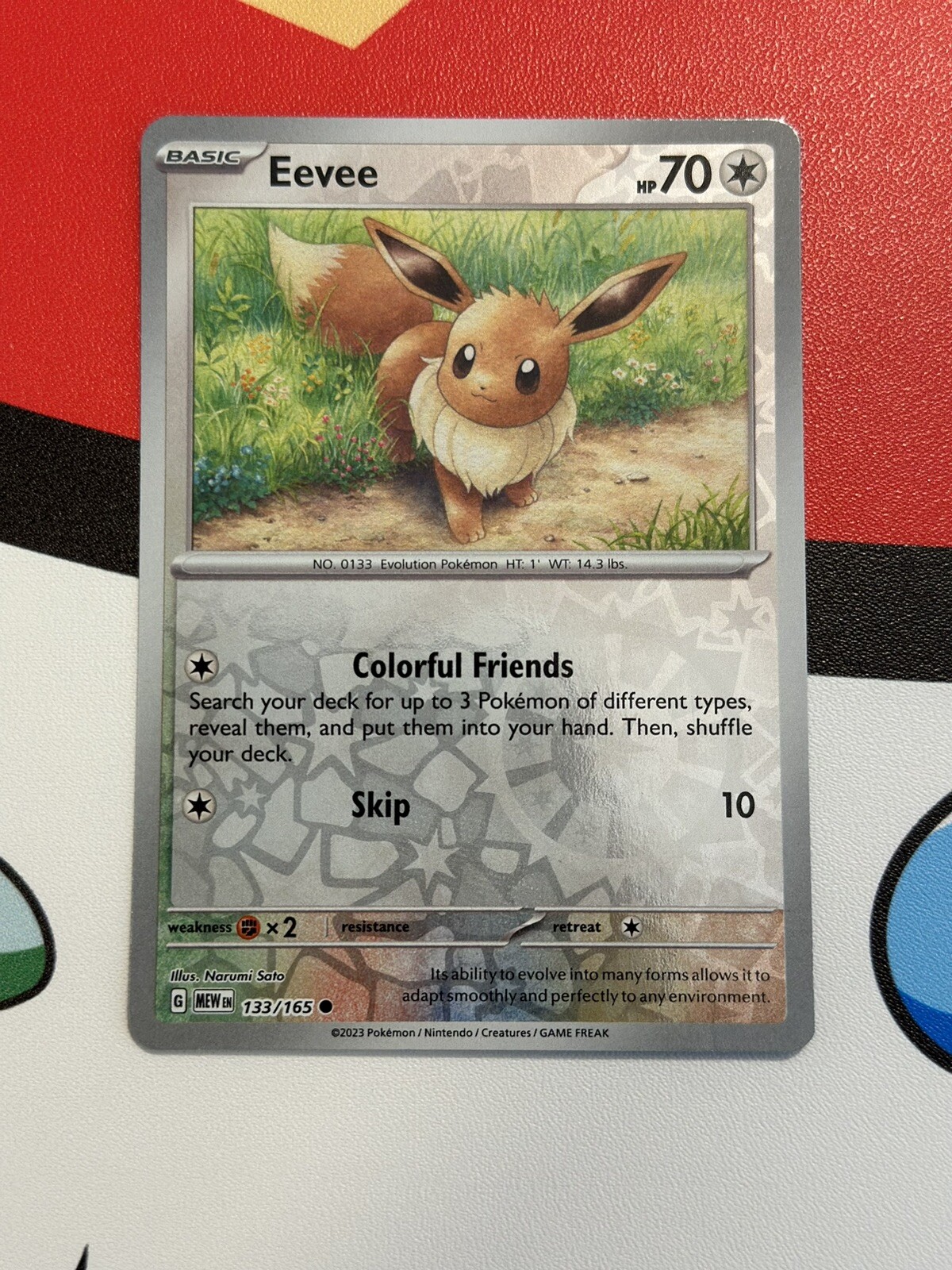 Eevee 133/165 -  Reverse Holo - Pokemon TCG Scarlet & Violet 151 - NearMint/Mint