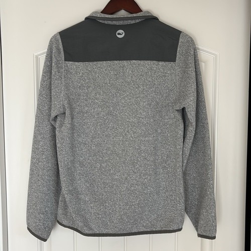 Vineyard Vines Gray Blue Fleece Lined 1/4 Zip Pullover Jacket Youth Size XL (18) - Picture 14 of 14