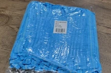 PK100 Disposable Polypropylene Pleated Bouffant Cap Hair Net Head 24in Blue