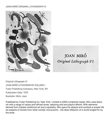 Original Lithograph VI From JOAN MIRÓ Lithographs Volume I