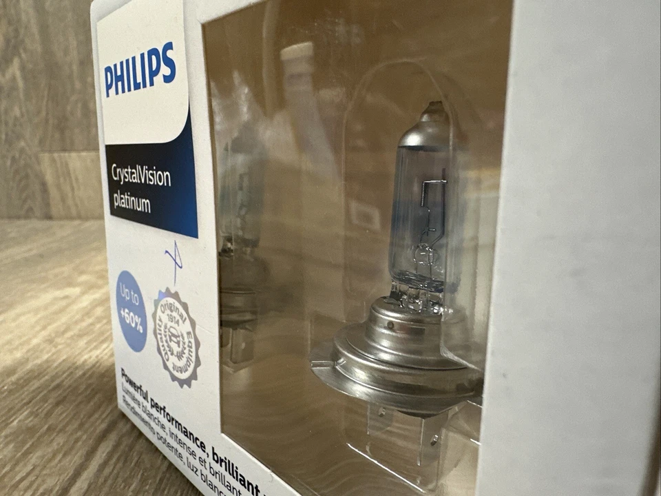 2x- Bombillas de lámpara PHILIPS Crystal Vision Platinum H7 55W Foto 2 de 4
