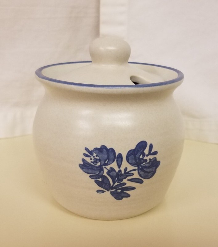 Vintage Pfaltzgraff Yorktowne Condiment Jar Honey Jelly Jam Marmalade Mustard 