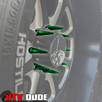 16 Piece Green Spike Lug Nuts 12x1.5 fit Integra Miata Focus Prelude Accord 4GR2