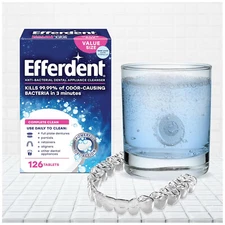 Efferdent Retainer & Denture Cleaner Tablets, Complete Clean, 126 Count