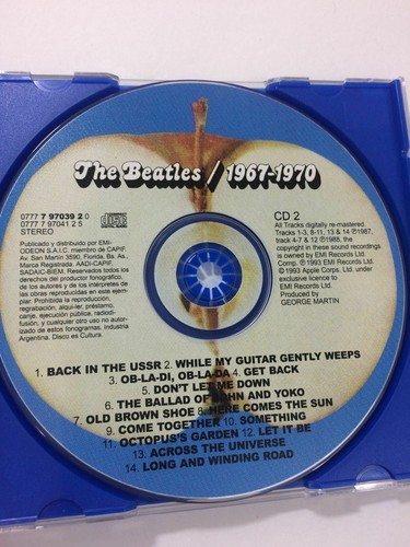 THE BEATLES - 1967-1970 (The Blue Album) Double CD RARE Spanish Argentina Issue - Picture 7 of 8