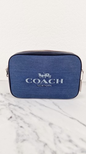 Coach Jes Crossbody Camera Bag in Denim & Navy Blue Leather - Coach 6519