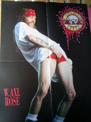 Vintage AXL ROSE - Vintage 90' s POSTER - A2 -  GUNS N ROSES HARD ROCK - RAR