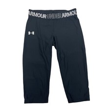 Under Armour Unisex Black Pull On Elastic Waist Activewear Capri Leggings Sz YXL