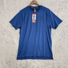 NEW Spyder Active Men's M Blue Short Sleeve Performance T-Shirt Polyester G43