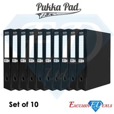 10 x Foolscap Black Box Files With Document Clip School/Work/Office