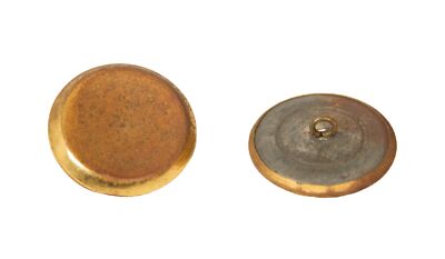 Set of 4 Antique Metal Round Buttons with Sewing Stem mm.27 x 27 x 9 mm 
