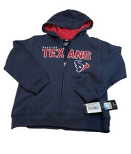 NEW NFL Kid's Houston Texans Size Large 7 Full Zip Hoodie Blue Sweatshirt