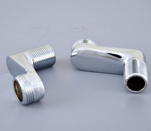 A of Pair Polished Chrome Claw Foot Bathtub Faucet Adjustable Swing Arms Zba142 - Picture 6 of 7