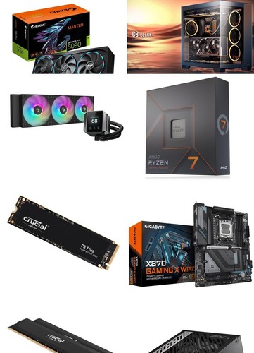 Elite Gaming PC Bundle Gigabyte RTX 5090 AMD Ryzen 7 32GB DDR5 2TB Parts Only