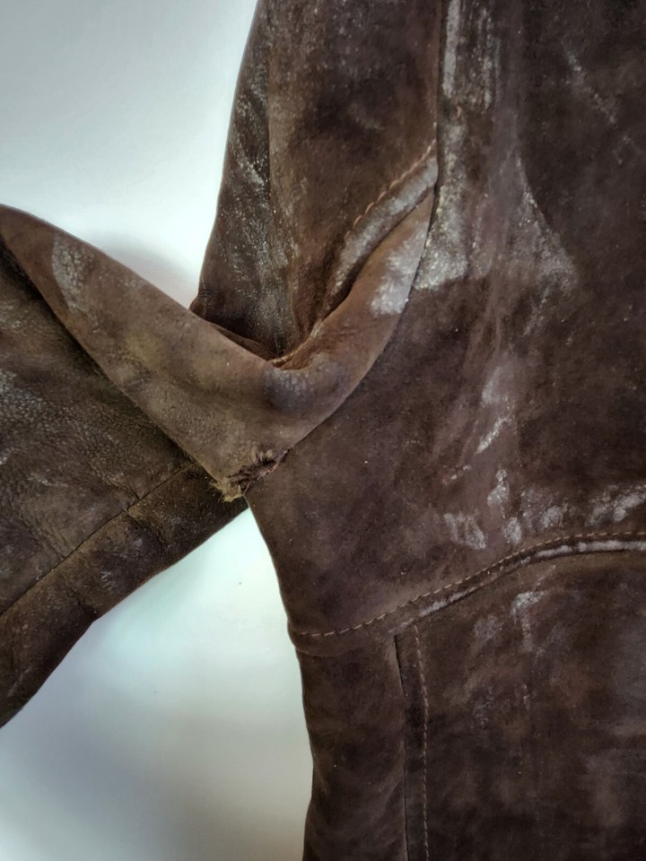 Vintage Sheepskin Coat Size L Chocolate Fur Shearling Lined