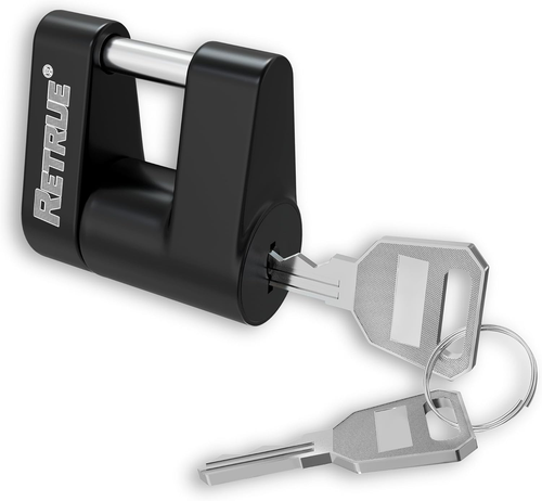Heavy-Duty Trailer Coupler Lock for Boat RV Truck - 1/4" Dia, 3/4" Span