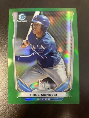 2014 BOWMAN DRAFT RAUL MONDESI CHROME GREEN REFRACTOR (48/150) - $1 SHIPPING