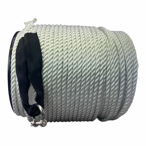 Cuerda de nailon blanca 16 mm 3ª x 85 m cuerda de anclaje en un carrete C/W 6" ojo suave protegido - Imagen 6 de 6