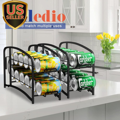 Stackable Beverage Can Dispenser Rack, Storage Organizer Holder for Canned Fo... - Picture 4 of 7
