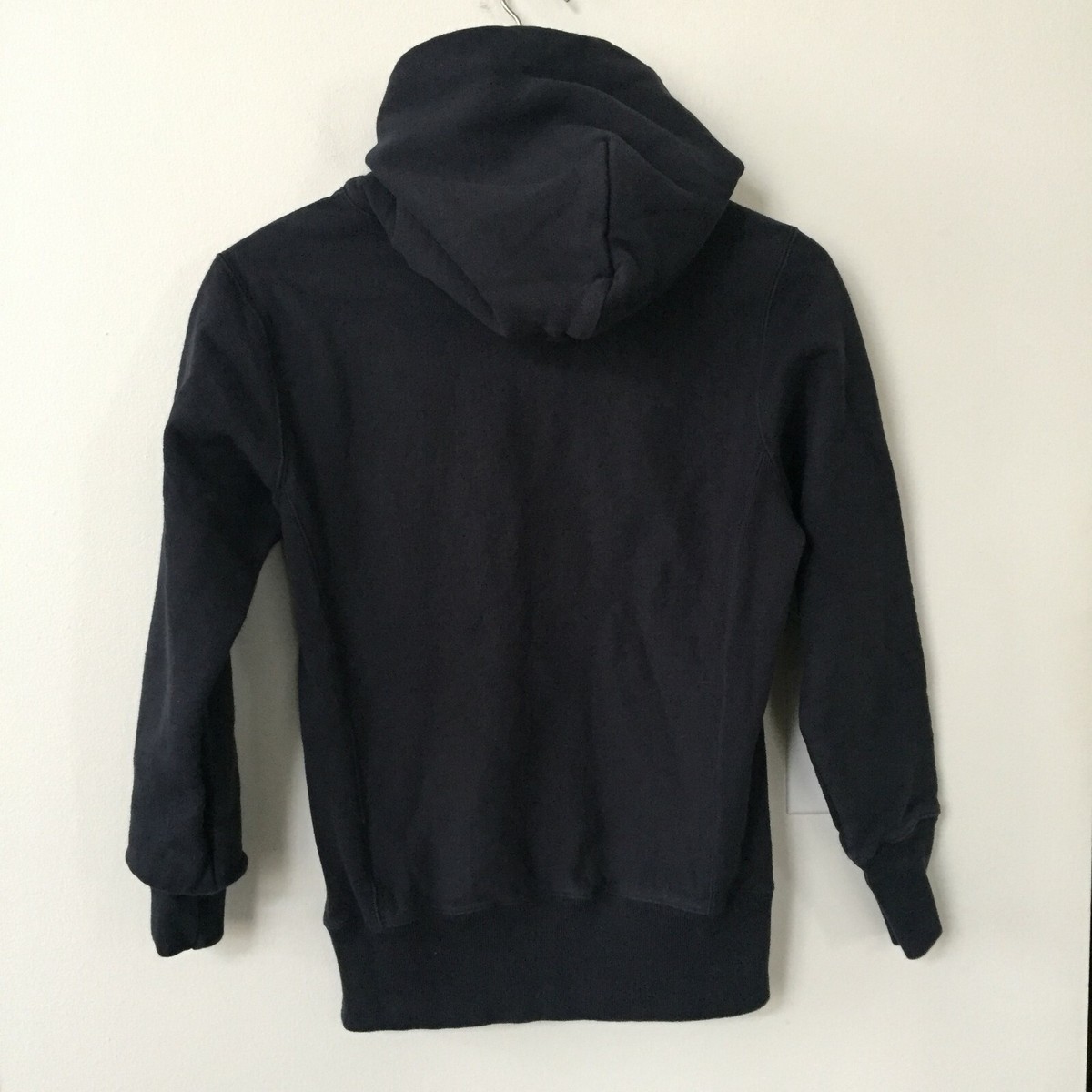 Champion Reverse Weave Warm Up Script Logo Hoodie Size XS Black