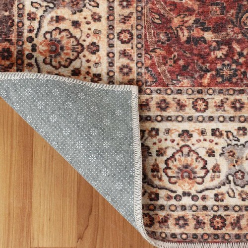 Traditional Geometric Medallion Border Machine Washable Area Rugs or Runner Rug - Picture 12 of 51