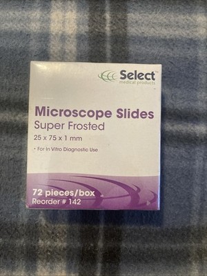 Select Medical Products Super Frosted Microscope Slides 25x75x1mm 72 count Blood