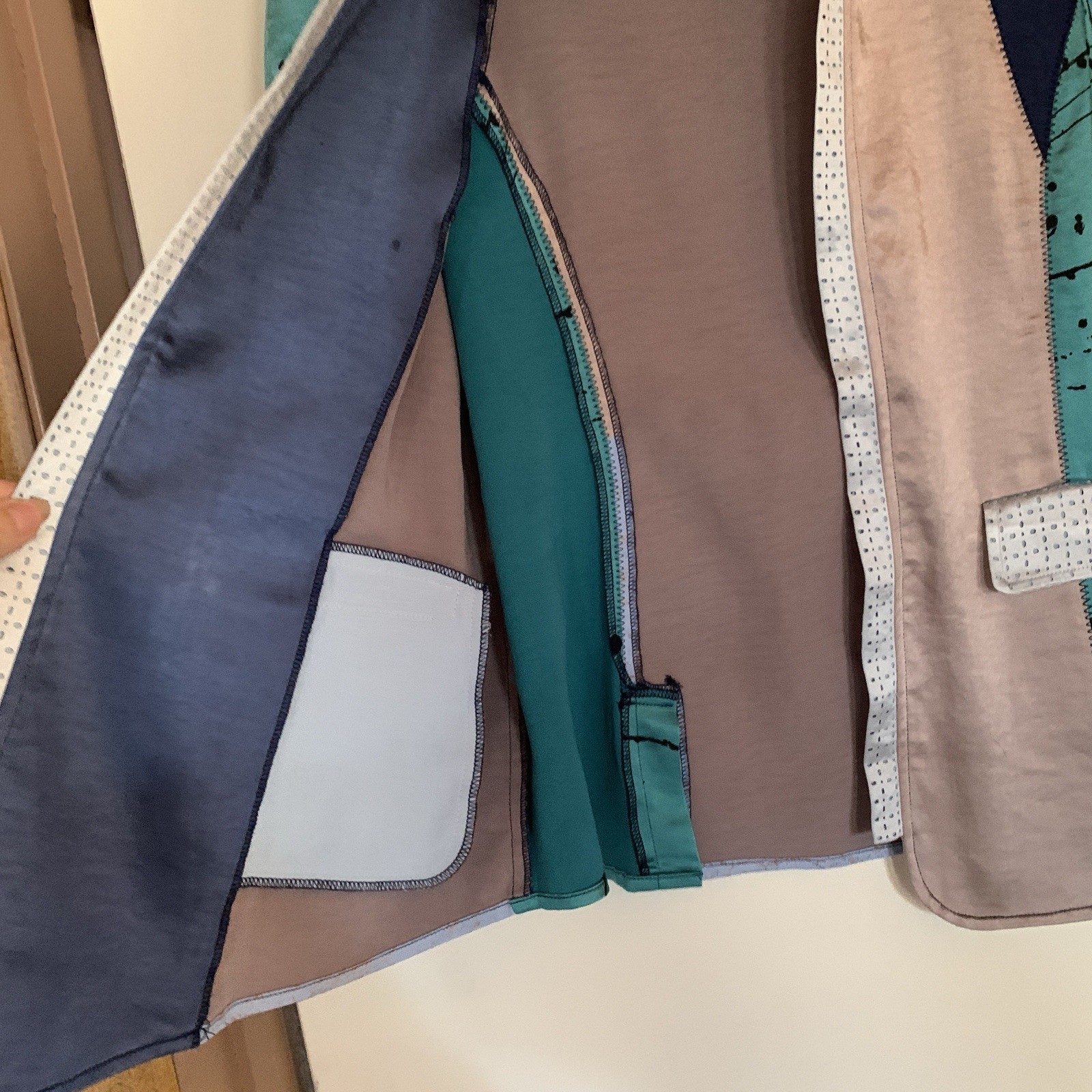 Lemon Grass Wearable Art Patchwork Jacket Silky B… - image 8