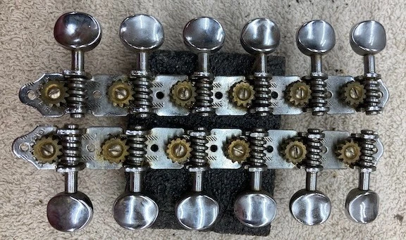 Afinadores de guitarra Grover vintage de 12 cuerdas con respaldo abierto níquel Grover EE. UU. Foto 3 de 4