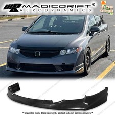 For 09-11 Honda Civic Sedan Js Style Front Bumper Lip Spoiler Unpainted Pu