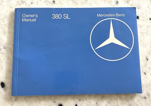 1983 Mercedes Benz 380 SL Type 107 Owner's Manual Book Guide OEM