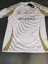 adidas Tigres UANL Third Jersey White Gold IV6100 195 NWT Men's Size SMALL