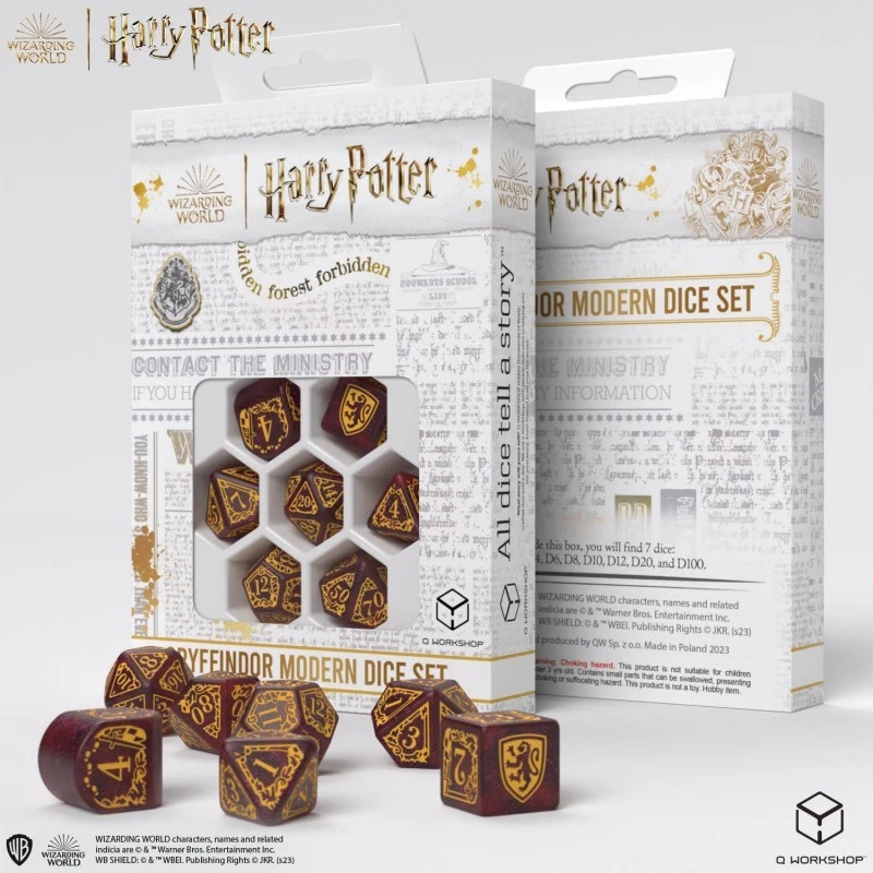 Q-Workshop Harry Potter nuevo en caja. Juego de dados modernos Gryffindor - rojo Foto 2 de 2