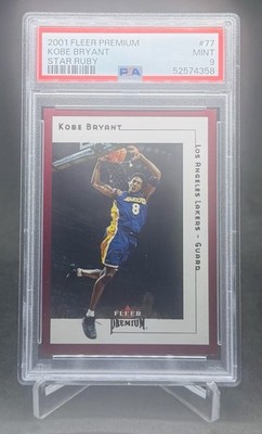 2001 FLEER PREMIUM STAR RUBY KOBE BRYANT 24/100 Jersey #PSA 9- POP 7 None Higher