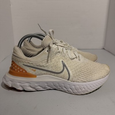 Nike React Infinity Run Flyknit 3 Running Shoes Mens Sz 8.5 White Kumquat