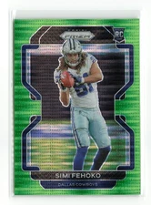 SIMI FEHOKO #371 2021 PANINI PRIZM COWBOYS RC NEON GREEN PULSAR