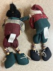 Lot Of 2 Vintage Christmas Shelf Sitters or Ornaments Fabric Snowman Santa 1999 — photo 2