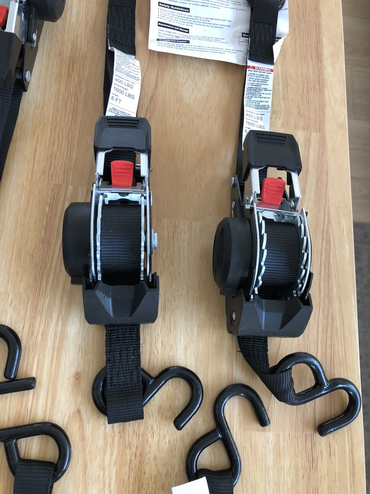 Lot Of 6 Retractable Ratchet Straps ALL 6 FOR 50.00
